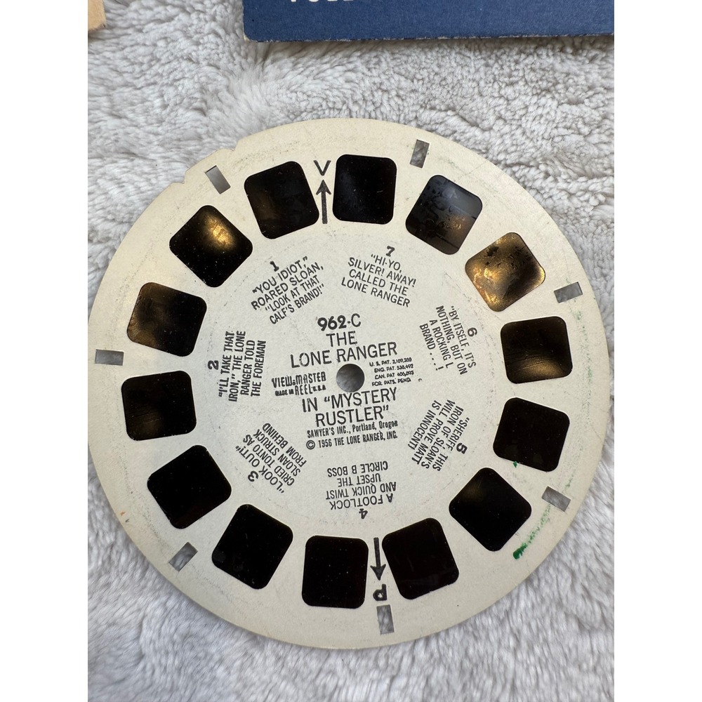 Vintage View-Master Reel Set Lone Ranger Mystery Rustler 1956 Sawyer's 3D - Picture 5 of 6